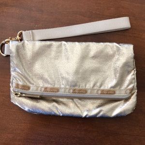 LeSportsac gold wristlet